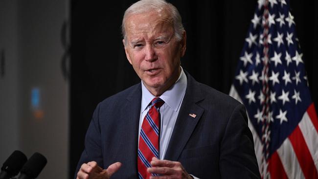 US President Joe Biden has been reluctant to push for a full ceasefire, pointing to the need to first win the release of hostages. Picture: AFP