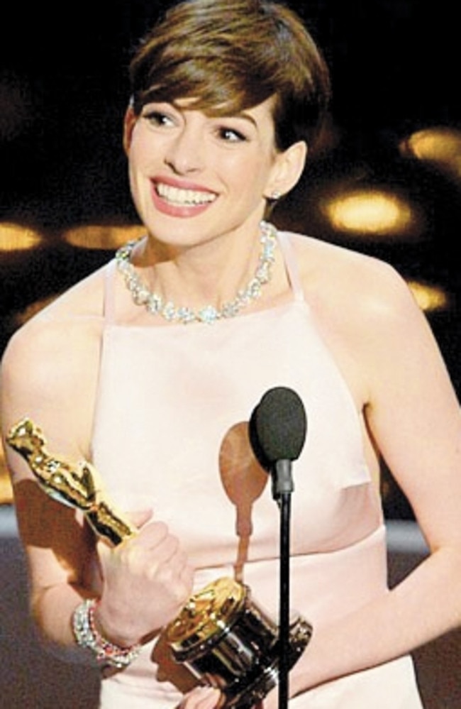 “It came true!” Hathaway said to the crowd at the 2013 Oscars. Picture: Getty Images.