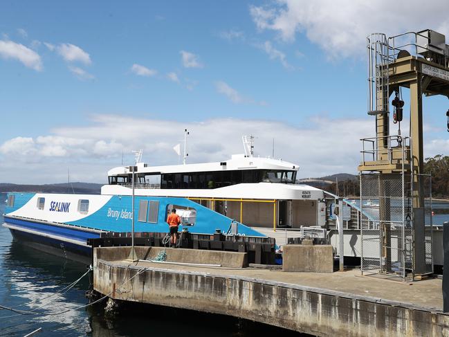 Bruny Island ferry Nairana at the Kettering terminal. Picture: NIKKI DAVIS-JONES