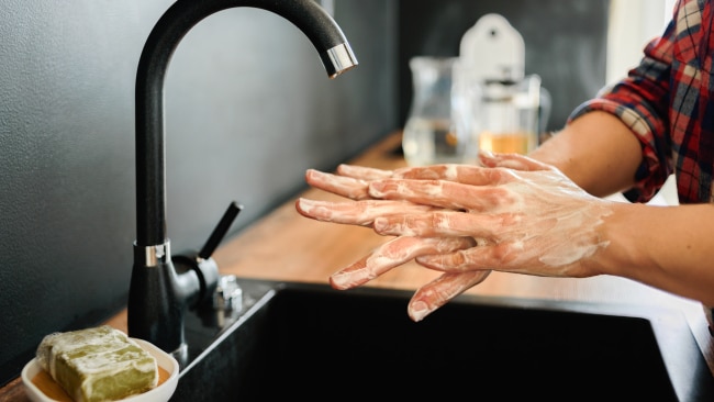 Washing with a soap bar