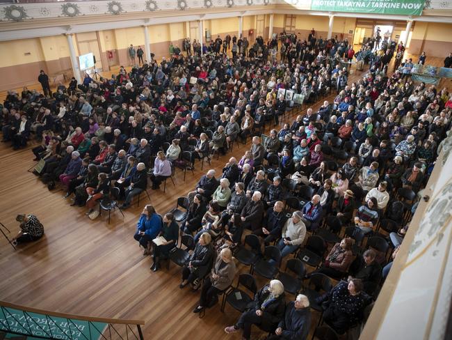 Bob Brown Foundation rally fills Hobart City Hall. Picture: Chris Kidd