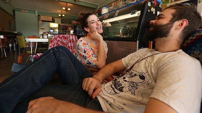 Patience Hodgson and John Patterson in their Brisbane cafe. Picture: Lyndon Mechielsen