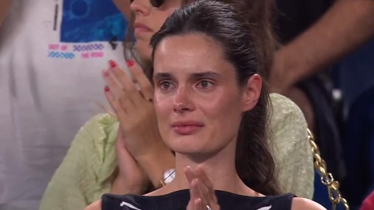 Milos Raonic's wife after his retirement. Photo: Channel 9