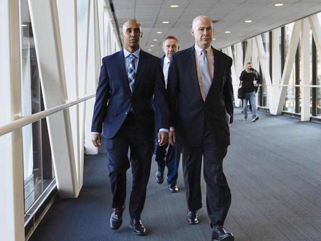 Mohamed Noor leaving the pre-trial hearing into the shooting that sparked international outrage. Picture: Angus Mordant 