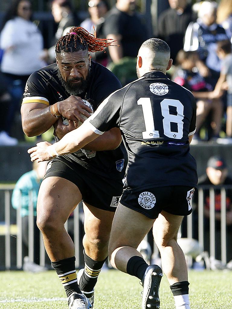 Matraville's Sione Tovo with the ball. Picture: John Appleyard