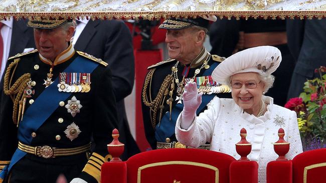 The Queen stood for four long hours at her Diamond Jubilee alongside her late husband, Prince Philip. Picture: Chris Jackson/Getty Images