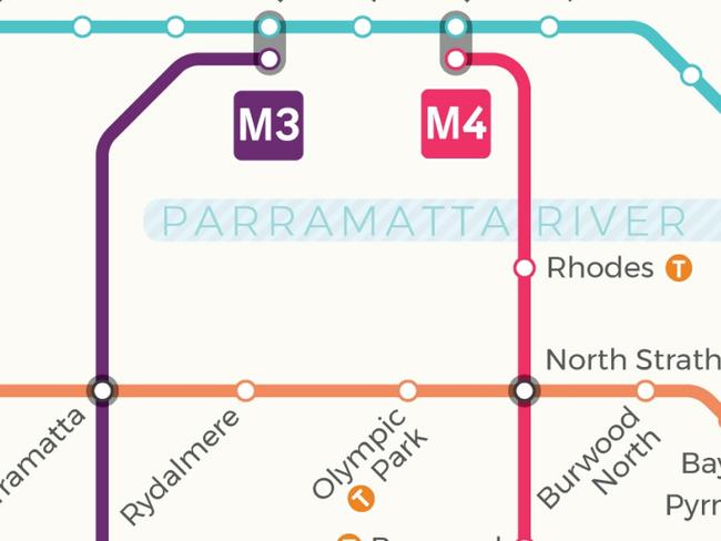 New map from voommaps shows Sydney future Metro rail network.