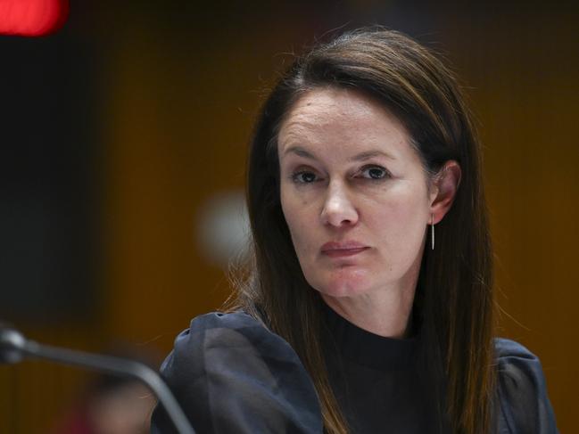 CANBERRA, Australia - NewsWire Photos - November 4, 2024: Department ofÃÂ Home Affairs, Associate Secretary, Dr Emma Cassar appears at the Legal and Constitutional Affairs Legislation Committee Senate Estimates at Parliament House in Canberra. Picture: NewsWire / Martin Ollman