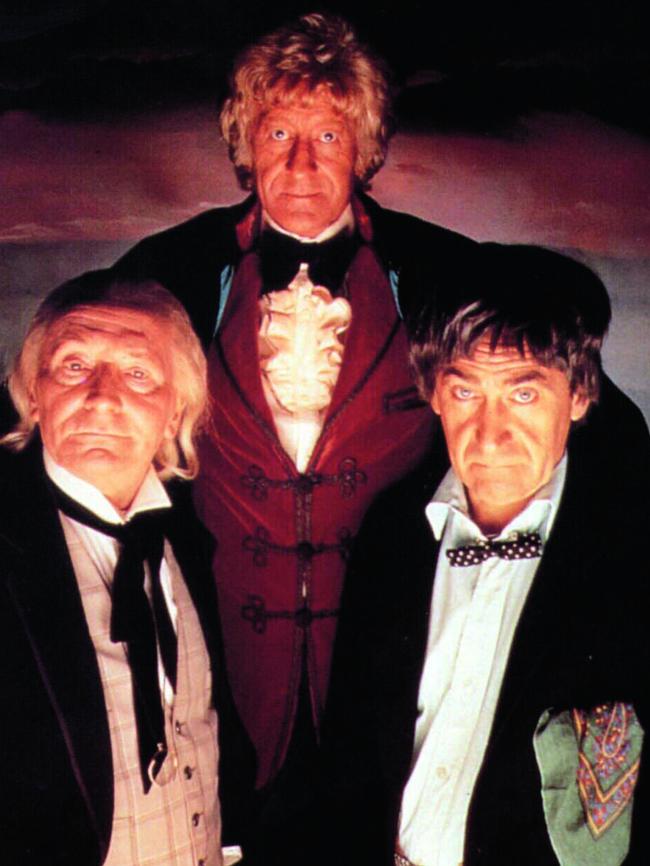 Ex-Doctors (from left) William Hartnell, Jon Pertwee and Patrick Troughton.