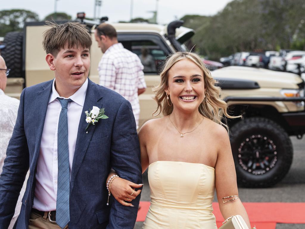 Graduate Mark Jensen is partnered by Ella Metham at The Industry School formal at Clifford Park Racecourse, Tuesday, November 12, 2024. Picture: Kevin Farmer