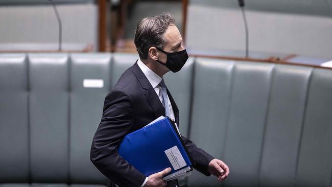 Health Minister Greg Hunt during Question Time in the House of Representatives in Parliament House Canberra. Picture: NCA NewsWire/Gary Ramage