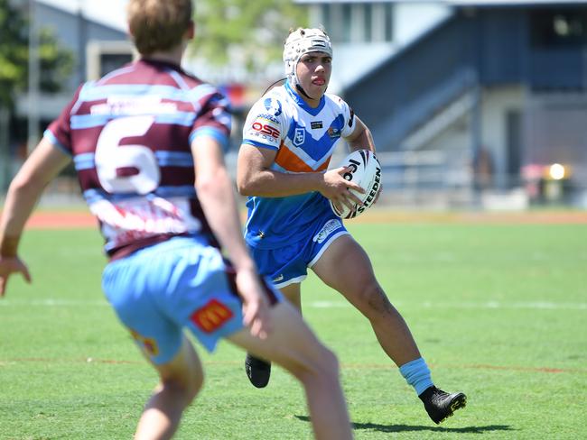 Cayde Miller of the Pride in action during the Cyril Connell Challenge between the Northern Pride and the CQ Capras at Barlow Park on Saturday. Picture Emily Barker.