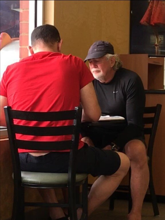 Developer John Woodman and Sam Aziz spotted at Subway in Skye on April 20, 2018.