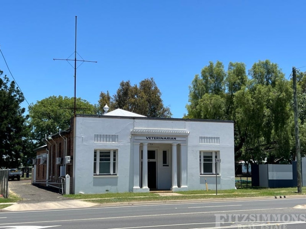 56 Drayton St, Dalby, a unique 1930s style Queensland commercial office building is set for online auction on February 14. Photo: RealCommercial