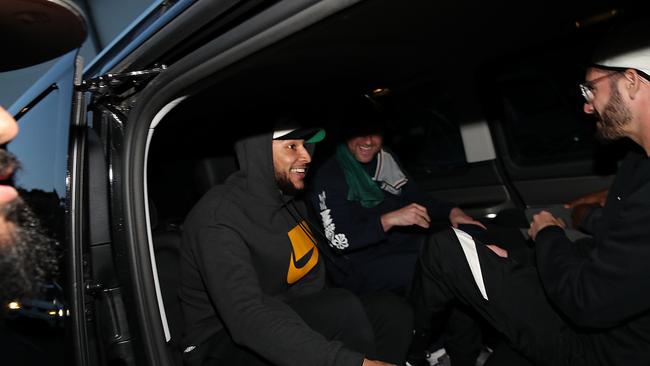 Australian Basketball star Ben Simmons ducked out the back door into a secret van after his Sydney camp. Picture: David Swift