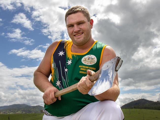 Gatton Show Society Woodchop chief steward Gerald Youles took out the 300mm underhand world championship at the 2019 Toowoomba Show