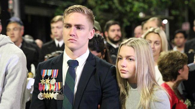 Many woke early to attend the Dawn Service at Sydney’s Martin Place to remember those who fought for our country and to show their thanks. Picture: Bill Hearne