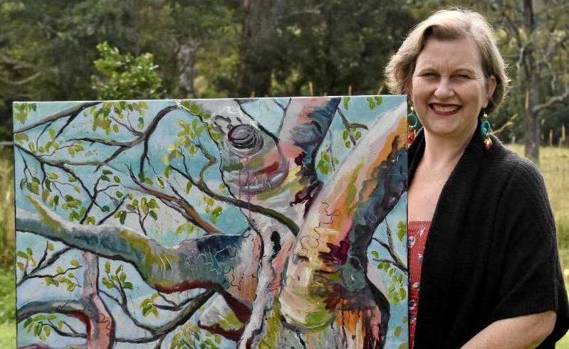 Tinbeerwah Art Group: Allison Belfiori with her "Hangers' Prize". Picture: contributed