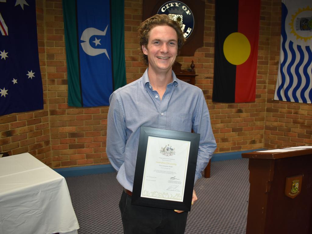 Calum Horn with his citizenship