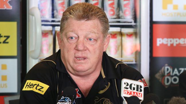 Phil Gould, announces Anthony Griffin as the new Penrith Coach at Pepper Stadium, Penrith. pic Mark Evans