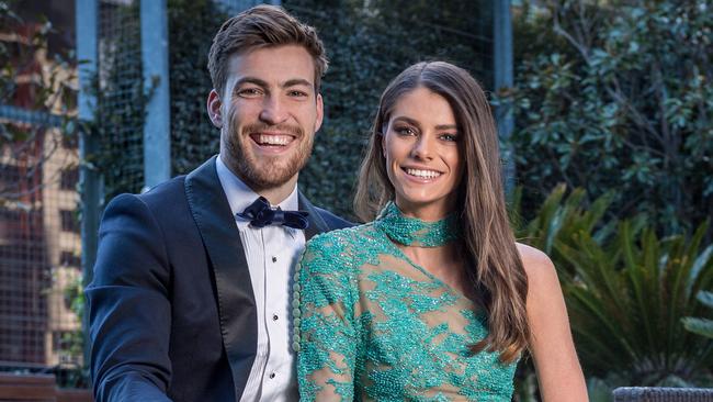 HOLD FOR SHS. EMBARGOED till 23 SEP!Charlotte Ennels and Jack Viney. Charlotte and Jack are engaged and are attending the Brownlow next Monday. Picture: Jake Nowakowski