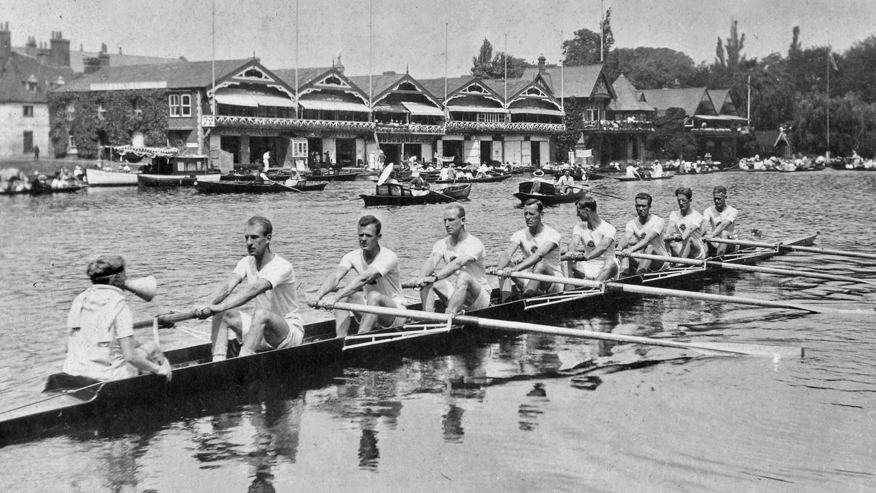 AIF No. 1 crew Henley, before start of King’s Cup in 1919. PLEASE CREDIT: Courtesy of "The Oarsmen" by Scott Patterson/Hardie Grant Publishing