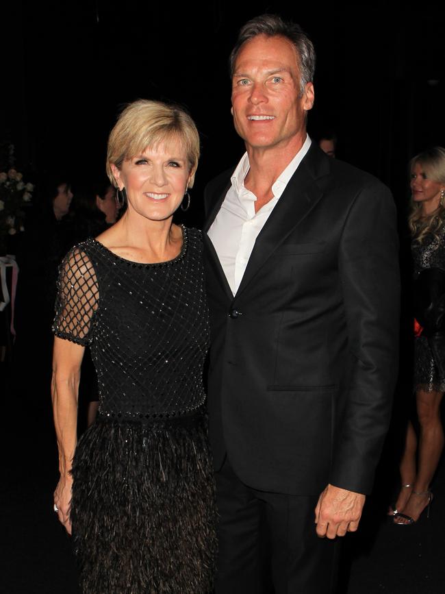 One of the surprise guests are Julie Bishop and boyfriend David Panton. Picture: Christian Gilles