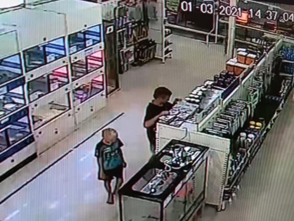 CCTV footage shows two juveniles in the Best Friends Pets West Ipswich pet shop moments before snakes are stolen.