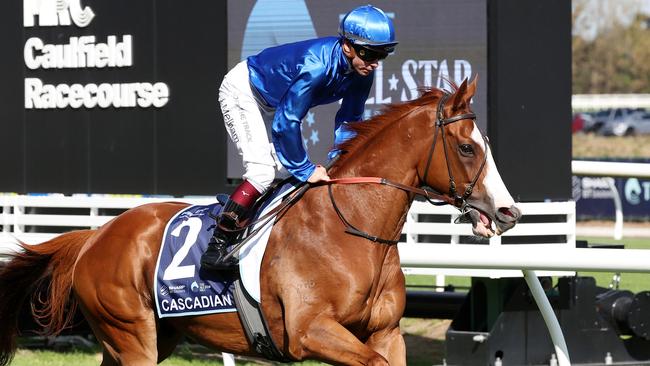 Cascadian finished third in the All-Star Mile. Picture: George Sal / Racing Photos