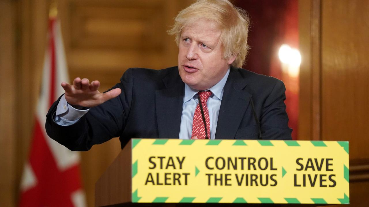 Britain’s Prime Minister Boris Johnson on Wednesday night. Picture: Pippa Fowles/10 Downing Street/AFP