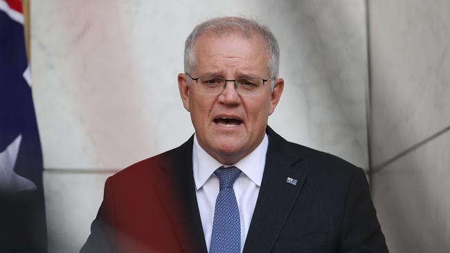 Prime Minister Scott Morrison defended the government’s record on reskilling the workforce for the jobs of the future. Picture: NCA NewsWire / Gary Ramage