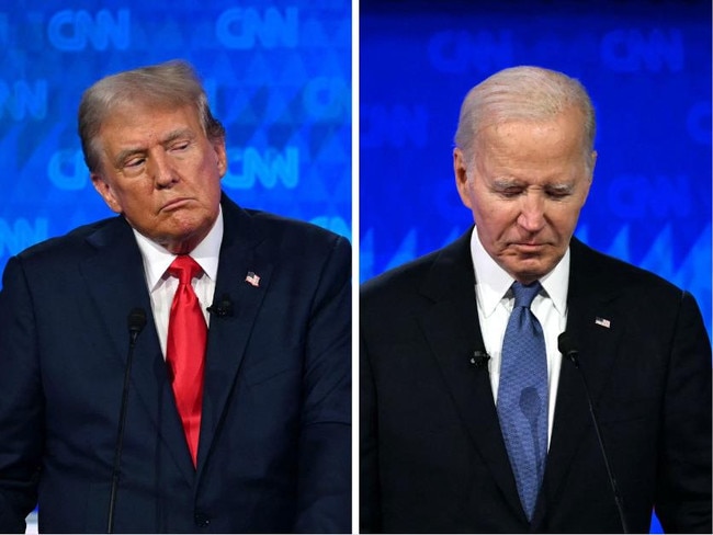 Donald Trump and Joe Biden during their debate.