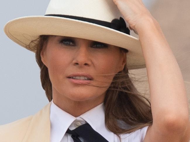 (FILES) In this file photo taken on October 6, 2018 US First Lady Melania Trump tours the Egyptian pyramids and Sphinx in Giza, Egypt, the final stop on her 4-country tour through Africa. - When asked in an interview why she chose cyber bullying as a pet cause, US President Donald Trump's wife had a surprising answer.