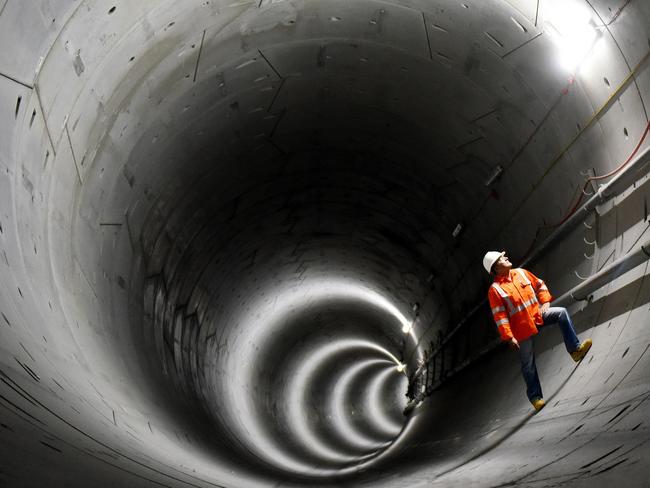 Construction of the Sydney Metro northwest which will open to the public today, May 26.