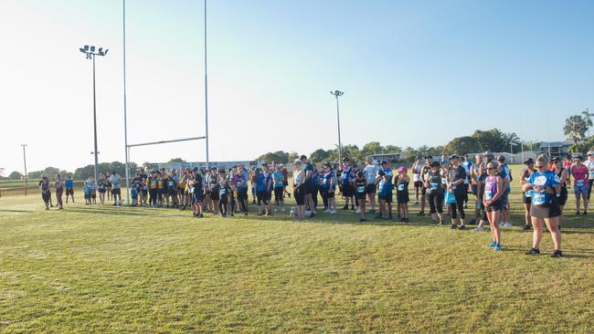 Great support for the event at the pre race briefing at the Run for MI Life. October 17, 2021 Picture: Marty Strecker