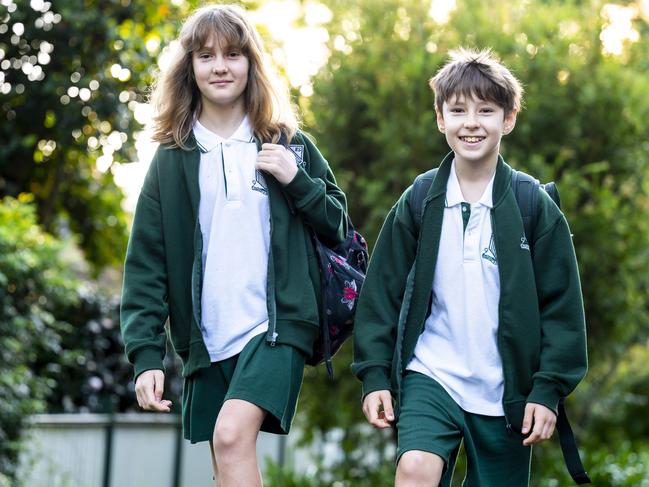 Anastasiia and Kyrylo Prokopchuk were evacuated from Ukraine and are settling into life in Sydney. Picture: Darren Leigh Roberts