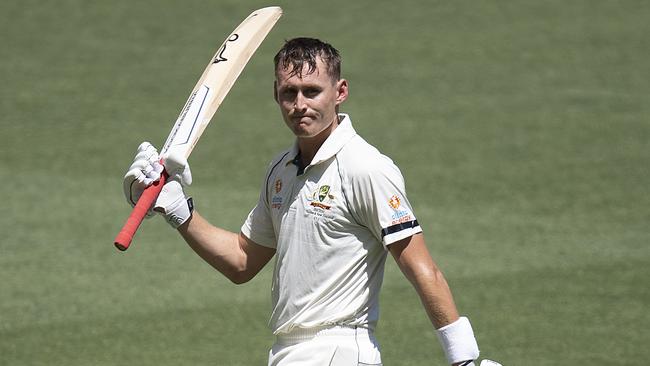 Marnus Labuschagne acknowledges the crowd after his dismissal. Picture: AAP