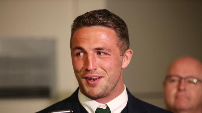 Burgess was all smiles after being cleared to face Melbourne. Picture: Mark Metcalfe