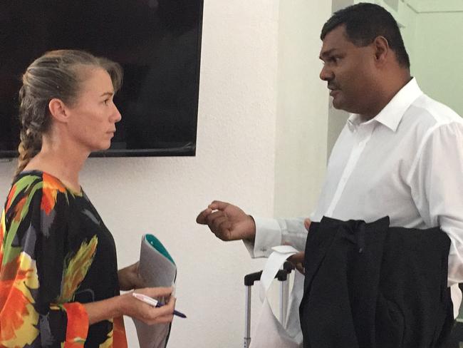 Yvette Nikolic with her lawyer Ronald Gordon before they entered court. Picture: News Corp Australia