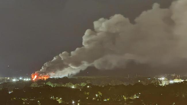 Smoke and flames from the fire at the Bedminster waste facility that occurred last January could be seen across much of the city. Picture: Supplied