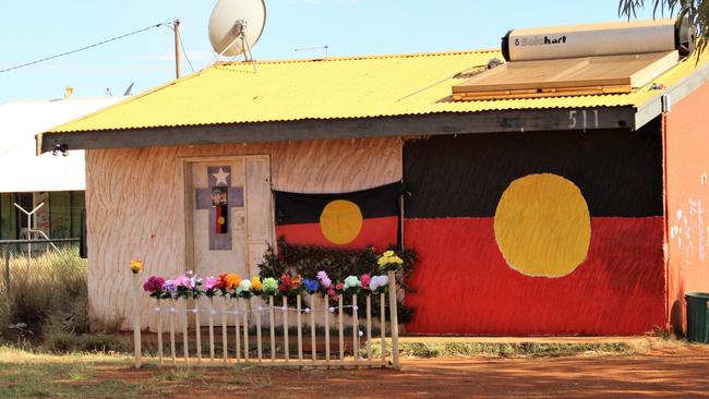 The ‘memory house’ in Yuendumu where Kumanjayi Walker was fatally shot by Zach Rolfe during a bungled arrest in 2019. Picture: Jason Walls