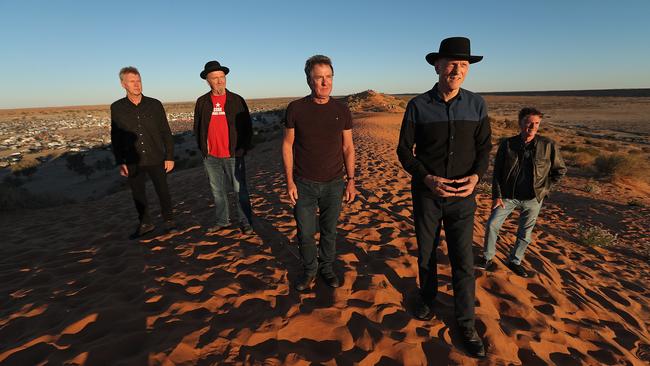 Midnight Oil at the Big Red Bash music festival near Birdsville, Queensland in July 2019. Picture: Lyndon Mechielsen