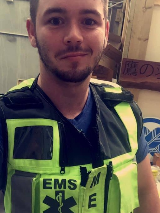 Blake Ross, 26, in his EMS uniform.