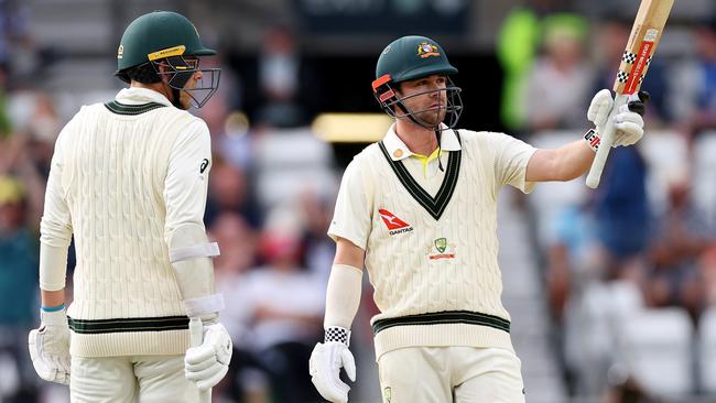 Travis Head made a joke of comments by Kumar Sangakkara about his power. (Photo by Richard Heathcote/Getty Images)