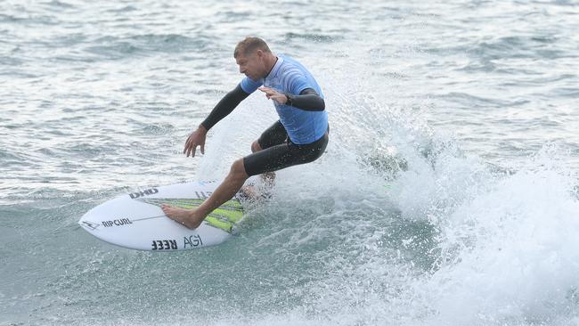 Mick Fanning at the Surf of Origin at Burleigh Beach. Picture: Annette Dew