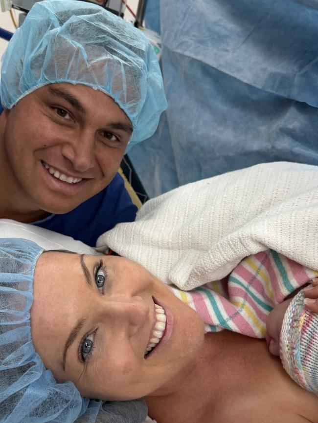 Bueta welcomes third child, Bobby, into the world. Picture: Instagram