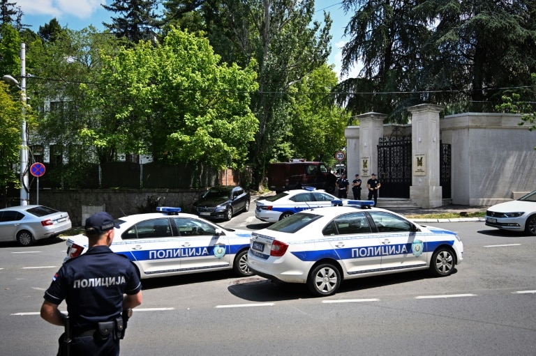 Two detained after attack outside Israeli embassy in Belgrade | The Australian