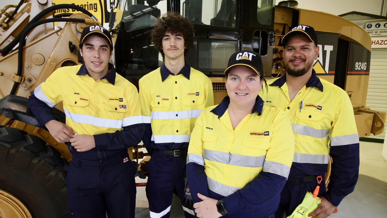 Celebrating diversity, Hastings Deering's Aboriginal and Torres Strait Islander 2021 recruits Jack Hannay, Max Harris, Ashlee Walsh and Milton Borton at their induction in Brisbane earlier this year. Picture: Supplied