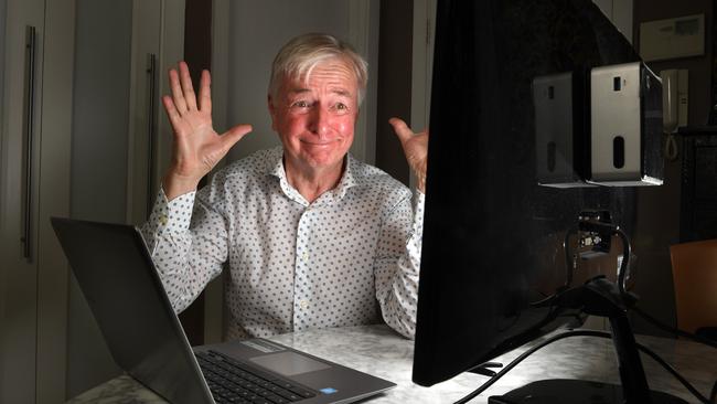 North Adelaide resident Richard Burford is also frustrated by NBN, although for another reason – he says his internet can drop out up to 13 times a day. Picture: Tricia Watkinson