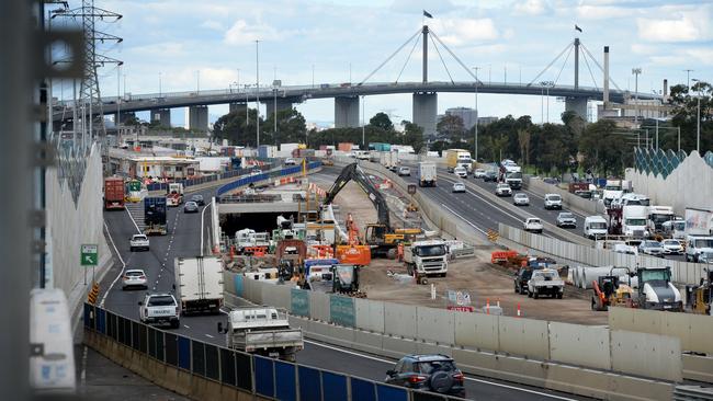 Police and WorkSafe have visited construction crews on the West Gate Tunnel project. Picture: Andrew Henshaw